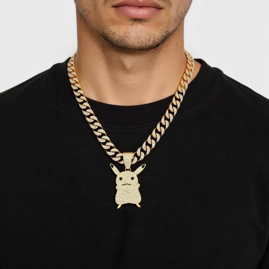 Pikachu Gold Pendant and Chain 20"